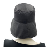 black waxed canvas rain hat cloche hat Boston Millinery rear view